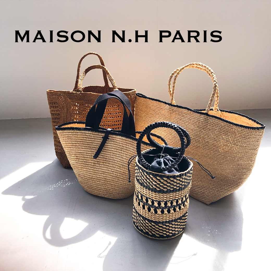 低価日本製MAISON N.H PARIS スクエアかごバッグ バッグ